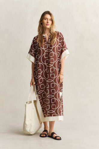 Bawełniano-jedwabny kaftan z monogramem