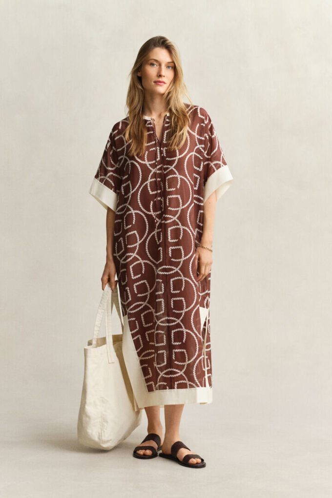 Bawełniano-jedwabny kaftan z monogramem