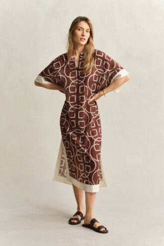 Bawełniano-jedwabny kaftan z monogramem