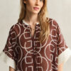 Bawełniano-jedwabny kaftan z monogramem