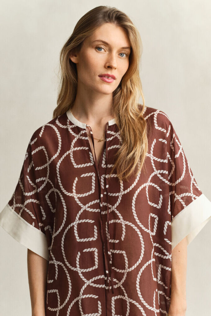 Bawełniano-jedwabny kaftan z monogramem