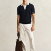 Bawełniano-modalowy sweter polo