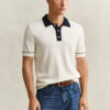 Bawełniano-modalowy sweter polo