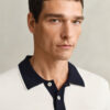 Bawełniano-modalowy sweter polo