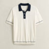 Bawełniano-modalowy sweter polo