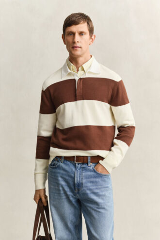 Bawełniany sweter polo w Barstripe