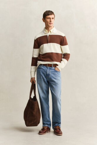 Bawełniany sweter polo w Barstripe