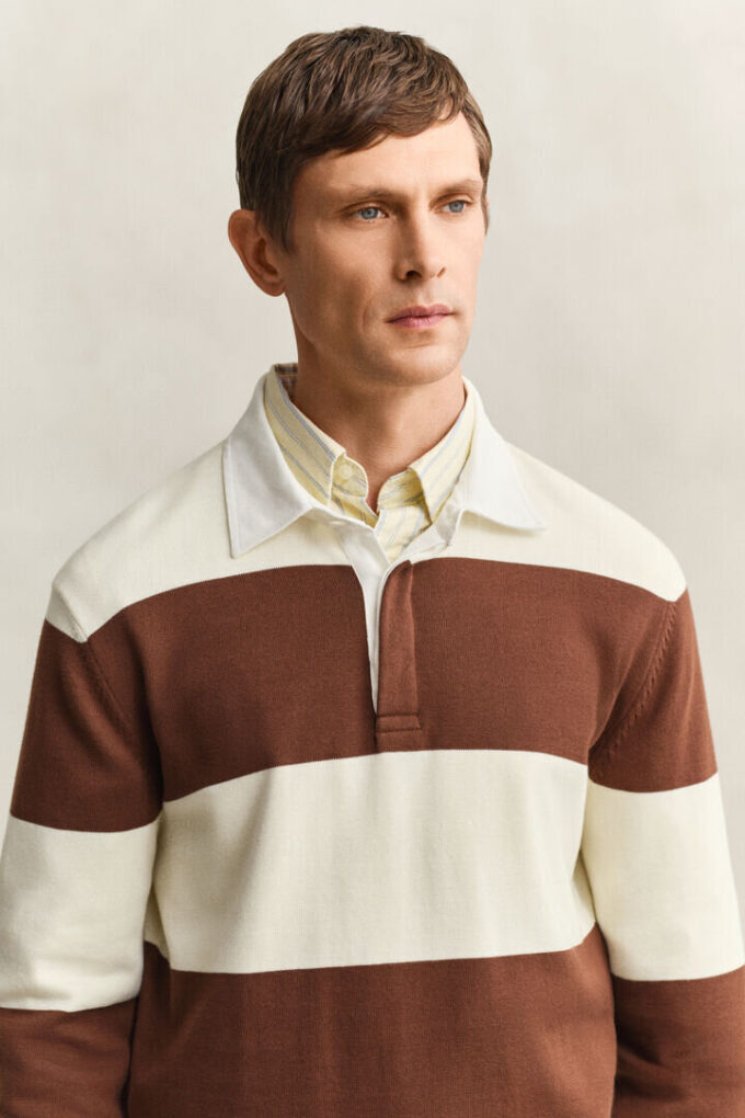 Bawełniany sweter polo w Barstripe