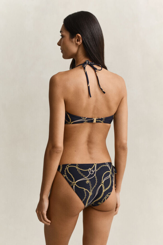 Bikini bandeau z nadrukiem łańcuszków