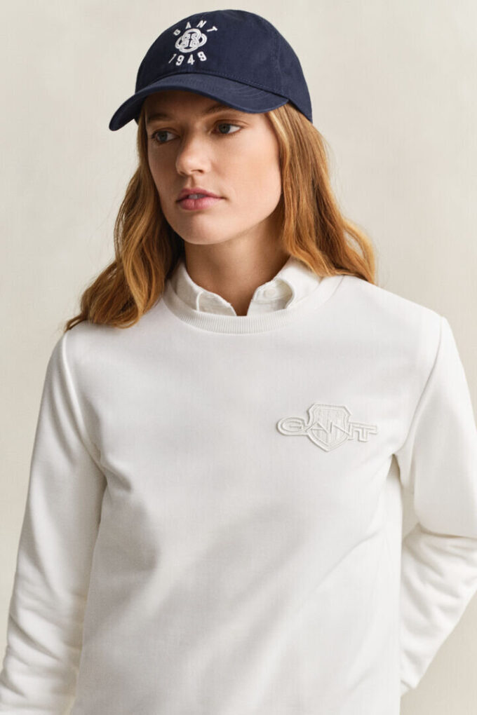 Bluza z okrągłym dekoltem i tonowym logo