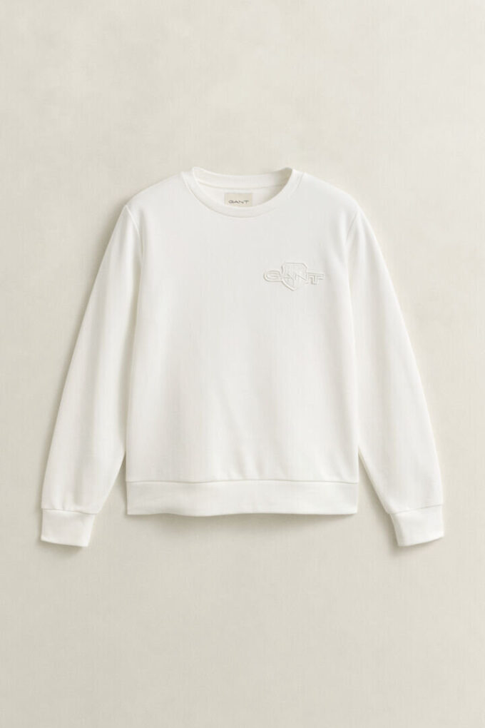 Bluza z okrągłym dekoltem i tonowym logo