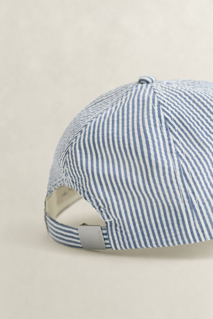 Czapka z materiału seersucker