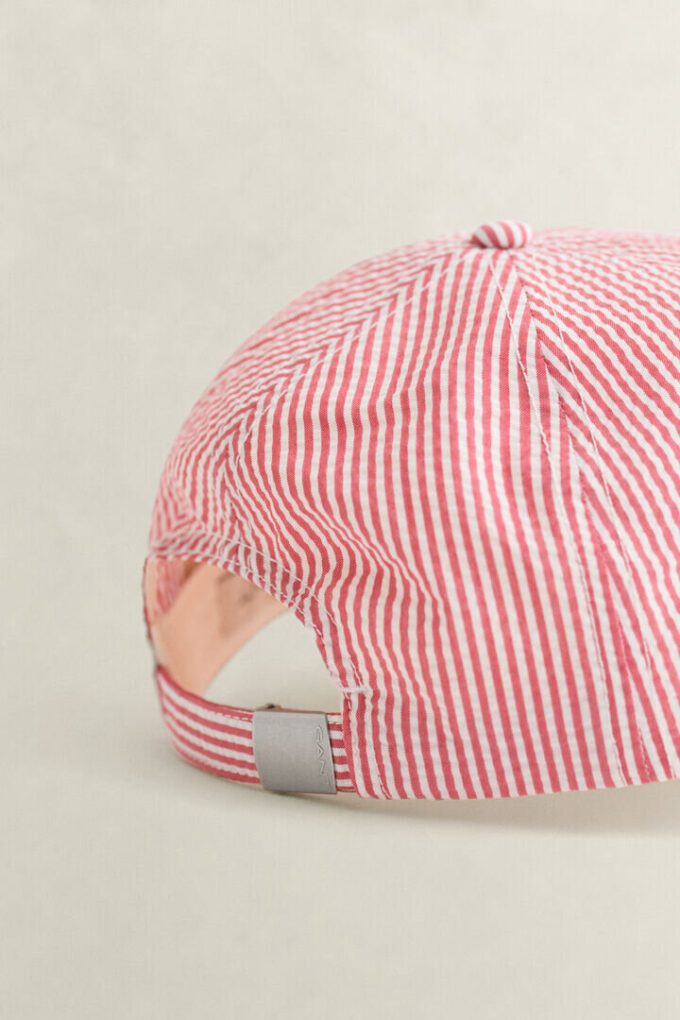 Czapka z materiału seersucker