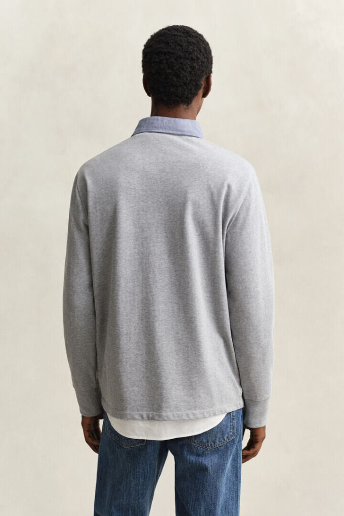 Heavy Rugger z kołnierzem z tkaniny chambray Heavy Rugger z kołnierzem z tkaniny chambray
