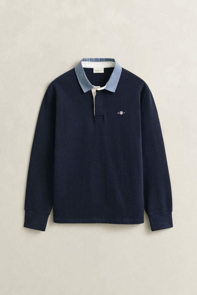 Heavy Rugger z kołnierzem z tkaniny chambray