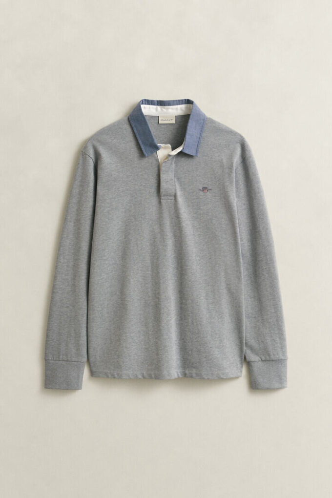 Heavy Rugger z kołnierzem z tkaniny chambray Heavy Rugger z kołnierzem z tkaniny chambray