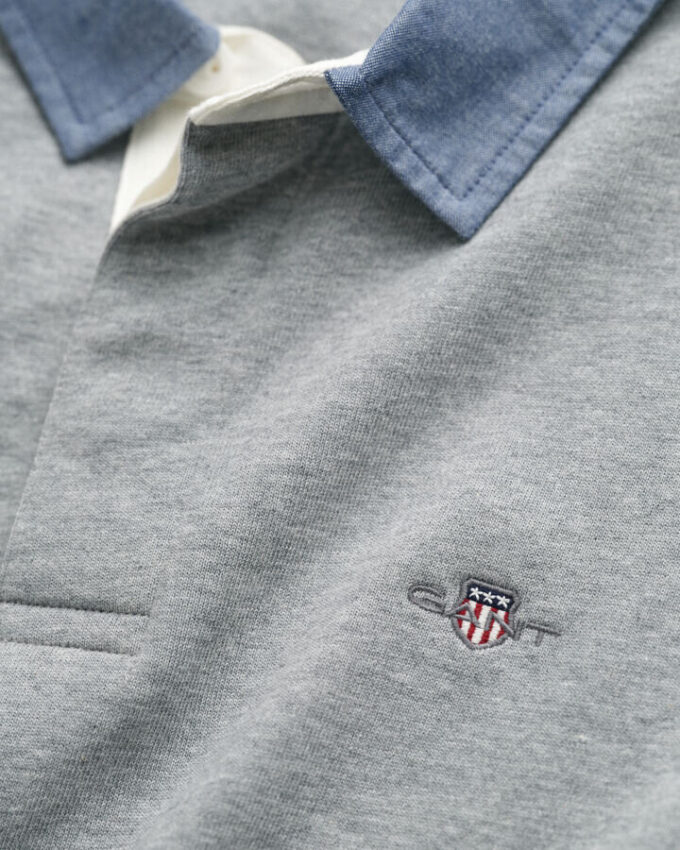 Heavy Rugger z kołnierzem z tkaniny chambray Heavy Rugger z kołnierzem z tkaniny chambray
