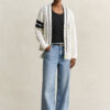 Kardigan z dzianiny typu cable knit w stylu varsity