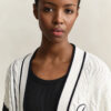 Kardigan z dzianiny typu cable knit w stylu varsity