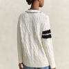 Kardigan z dzianiny typu cable knit w stylu varsity