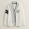 Kardigan z dzianiny typu cable knit w stylu varsity