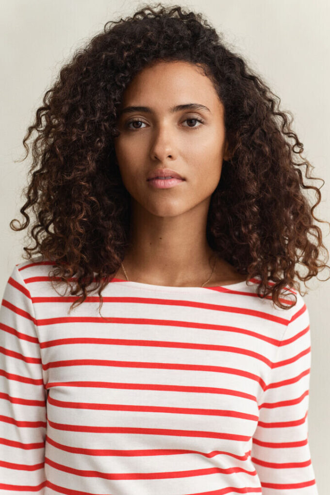 Koszulka z długim rękawem w paski bretońskie