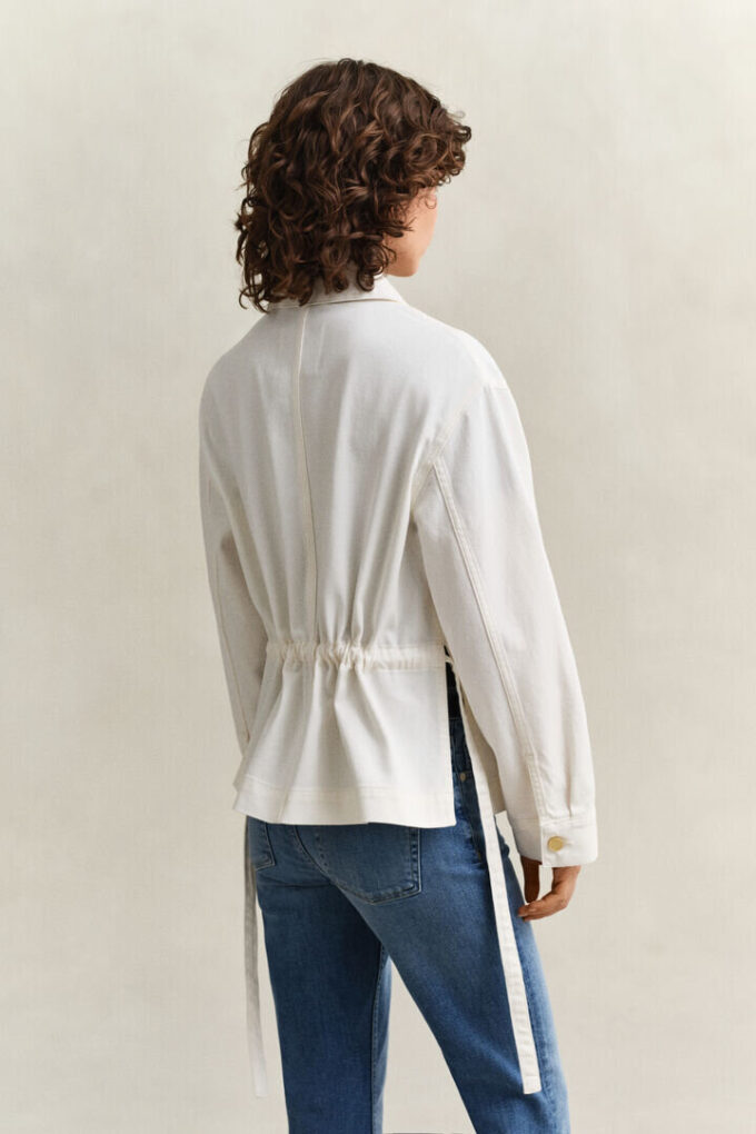 Kurtka dżinsowa z wiązaniem krawatowym