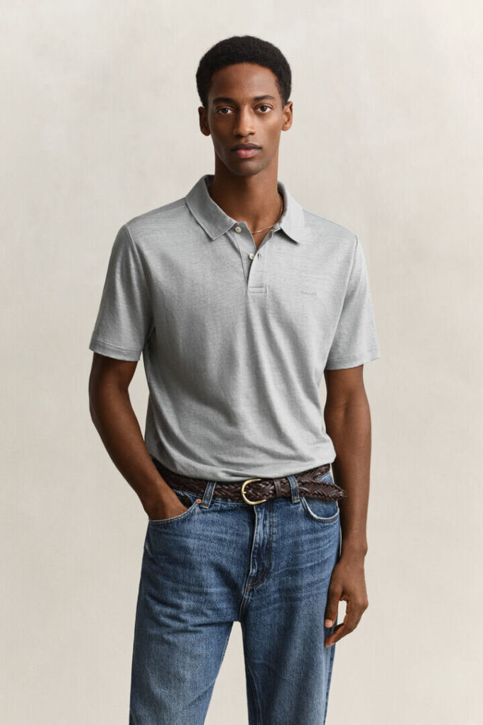 Lniana koszulka polo