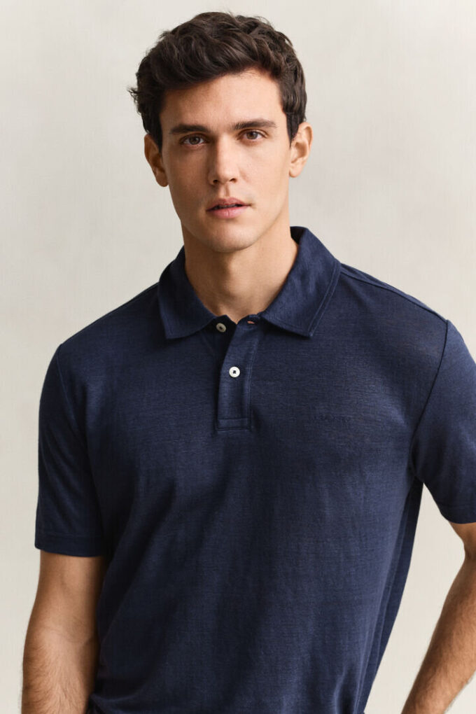Lniana koszulka polo