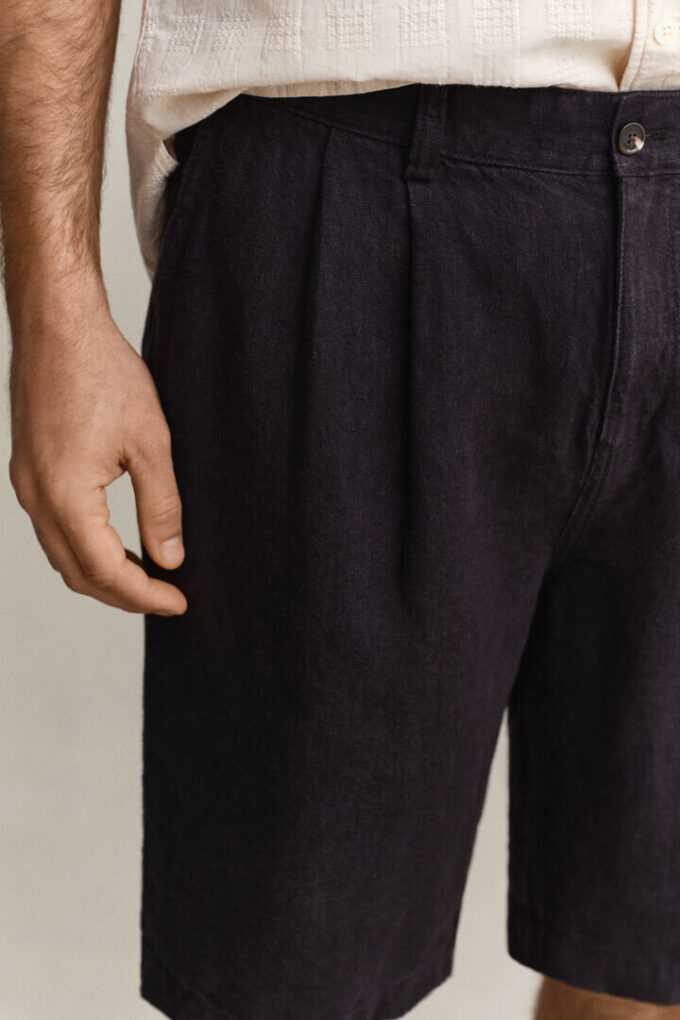 Lniane szorty chino
