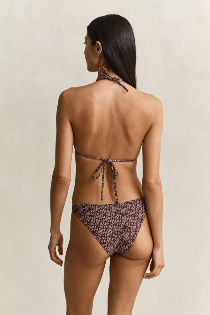 Spodenki bikini typu hipster z nadrukiem monogramu