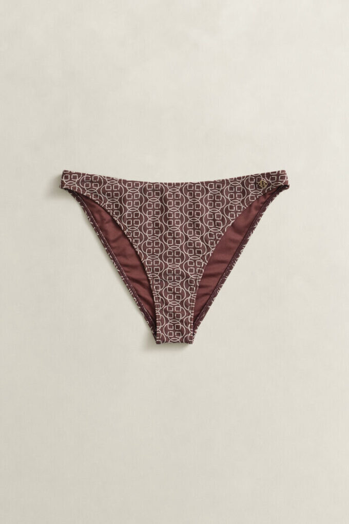 Spodenki bikini typu hipster z nadrukiem monogramu