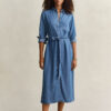 Sukienka koszulowa z tkaniny chambray
