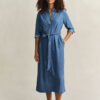 Sukienka koszulowa z tkaniny chambray