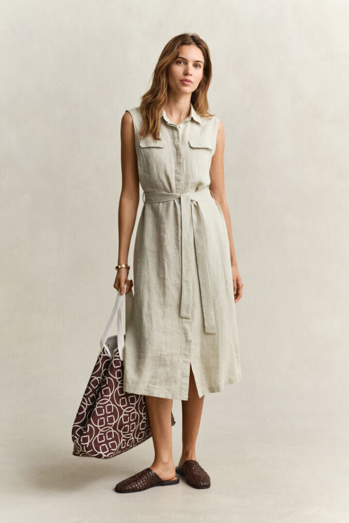 Sukienka lniana bez rękawów