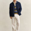 Sweter polo w paski