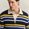 Sweter polo w paski