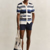 Sweter polo w paski