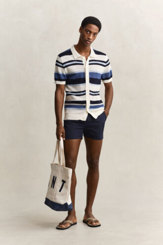 Sweter polo w paski