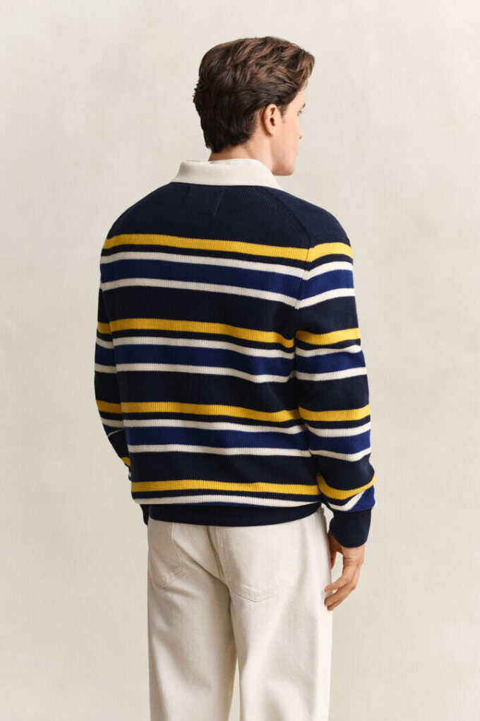 Sweter polo w paski