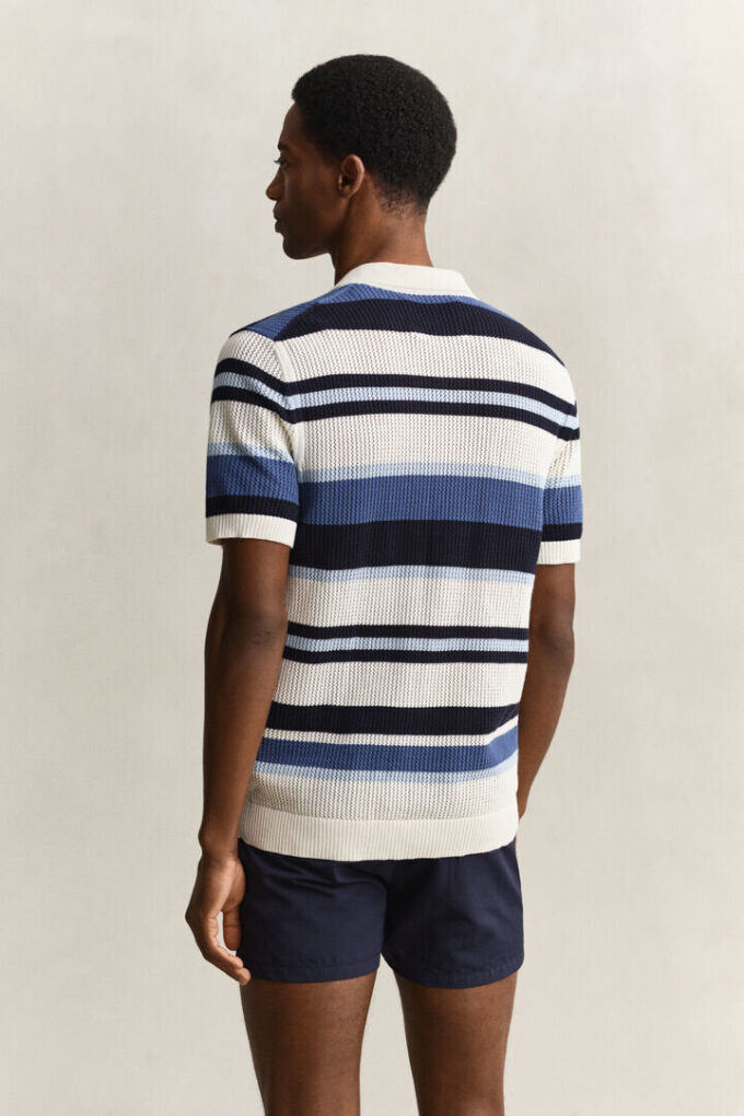 Sweter polo w paski