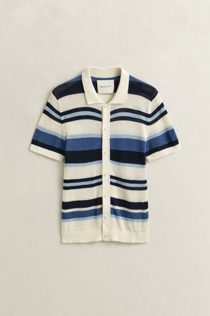 Sweter polo w paski