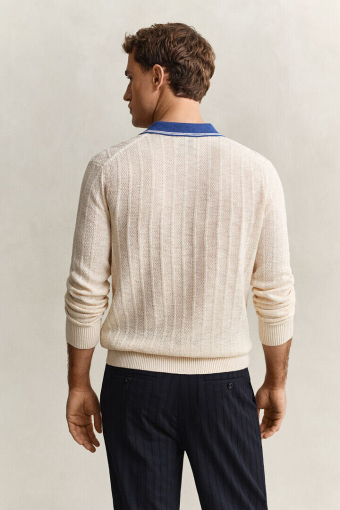 Sweter polo z dzianiny typu cable knit