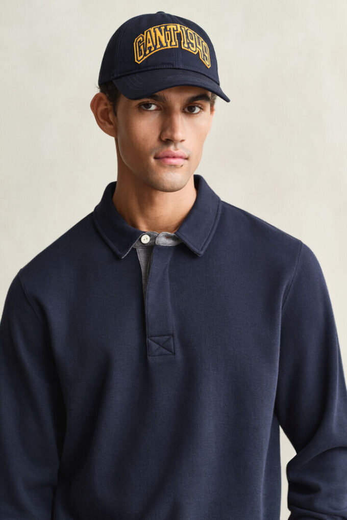 Sweter polo z lekkiego dżerseju Sacker Rib
