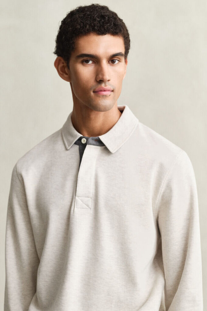 Sweter polo z lekkiego dżerseju Sacker Rib