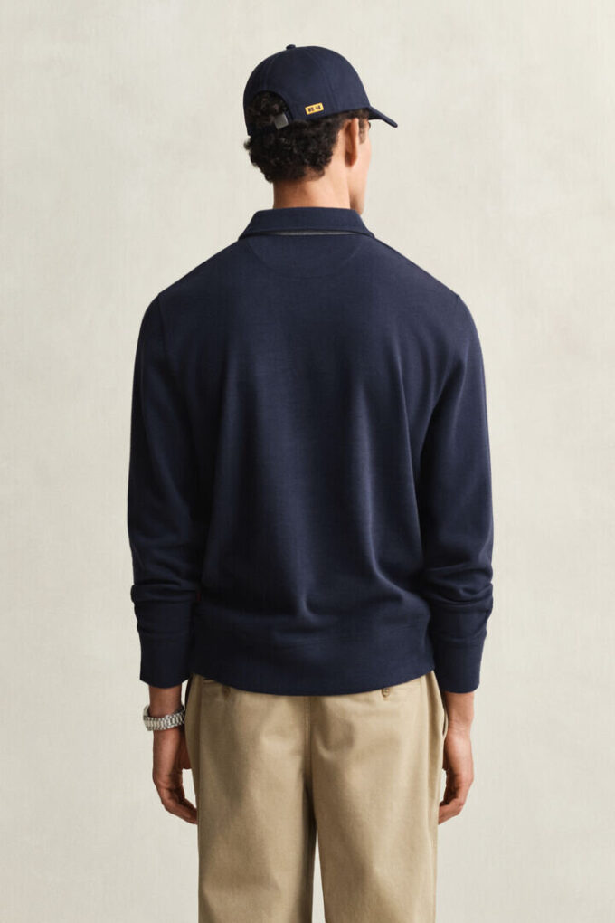 Sweter polo z lekkiego dżerseju Sacker Rib