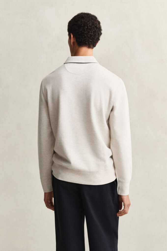 Sweter polo z lekkiego dżerseju Sacker Rib