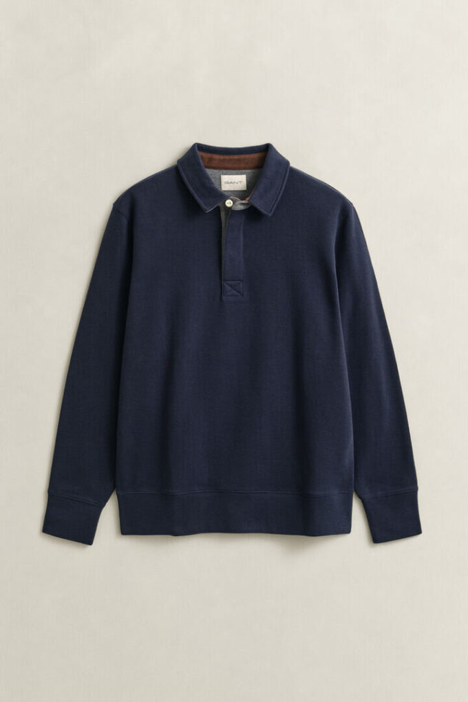 Sweter polo z lekkiego dżerseju Sacker Rib