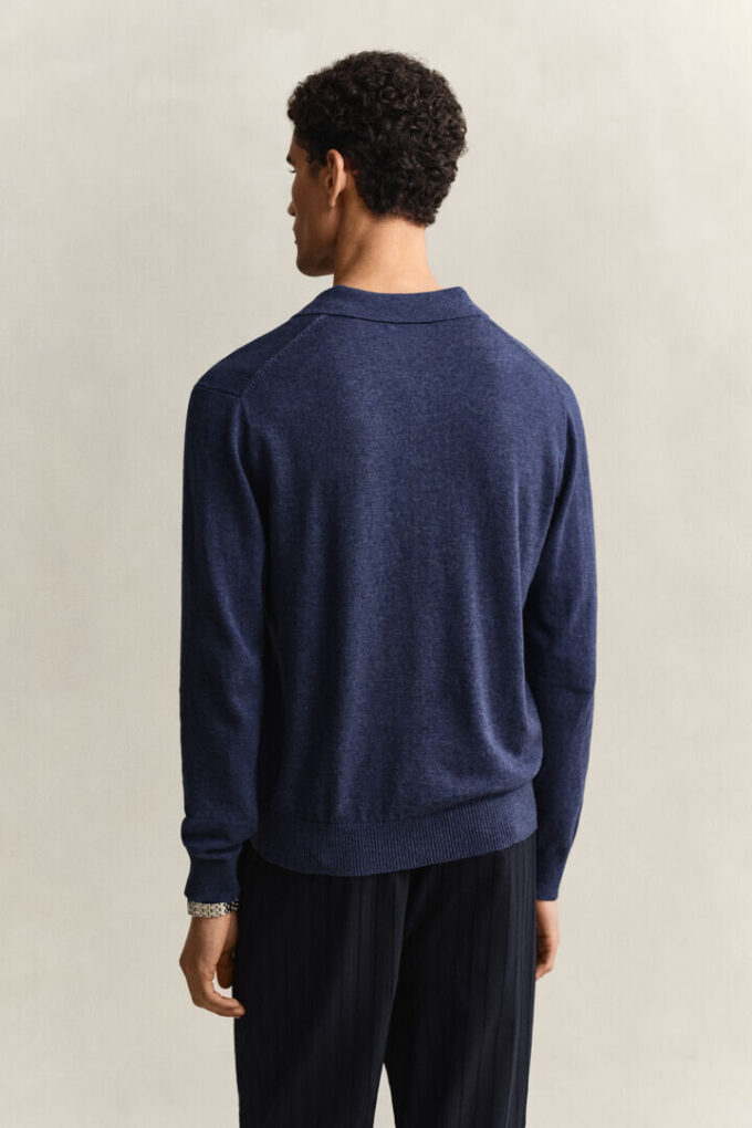 Sweter polo z mieszanki bawełny slub