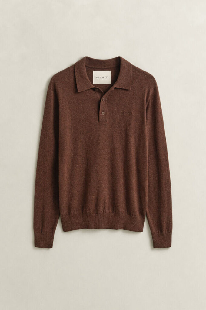 Sweter polo z mieszanki bawełny slub